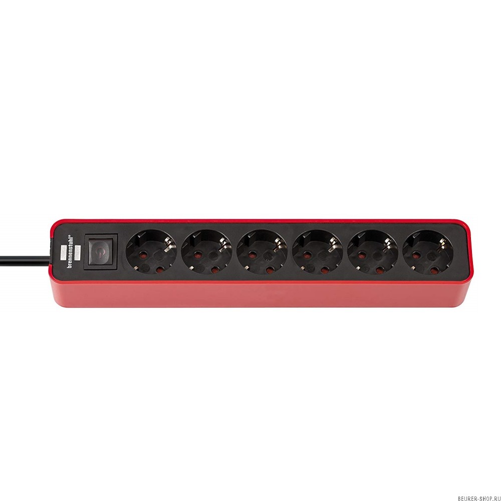 Удлинитель Brennenstuhl ECOLOR (красный-черный, 4 розетки, 2 USB, 1.5 м, 1153240076)