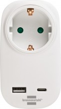 Адаптер-розетка Brennenstuhl Socket Adapter (1x USB-С, 1x USB A, 18Вт, 1508210)