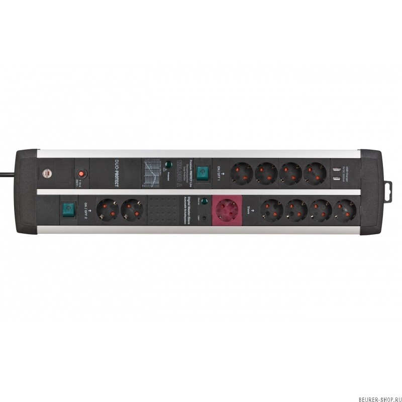 Сетевой фильтр Brennenstuhl Premium-Protect-Line (120.000А, 3 м, 11 розеток, 2 USB, 1392000230)