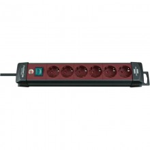 Удлинитель Brennenstuhl Premium-Line (3 м, 6 розеток, выключатель, черный-бордовый, 1951760100)